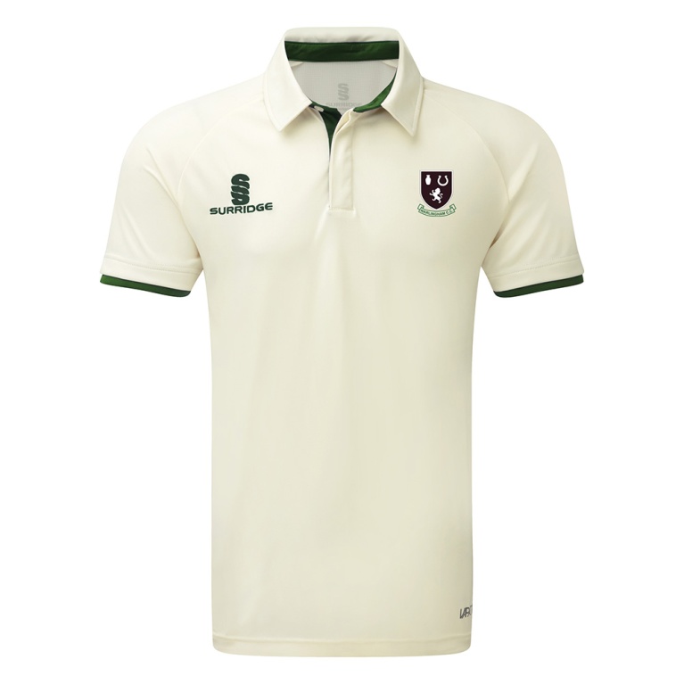 Ergo Cricket Shirt - Short Sleeve : Green Trim